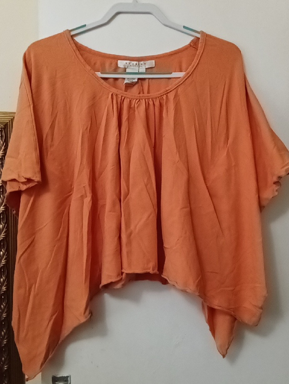 STUDIO M. Women’s Relaxed Soft Orange Short-Sleeve Top